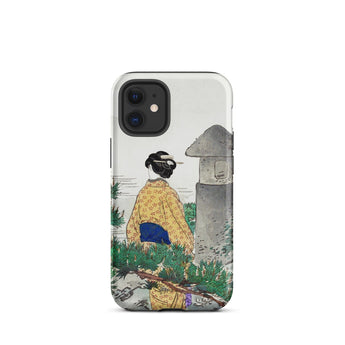 Moonlight and Pine Trees - Ogata Gekko Iphone Case 12 Mini / Matte Iphone Case Japanese-inspired Artwork Woman Traditional Attire Ogata
