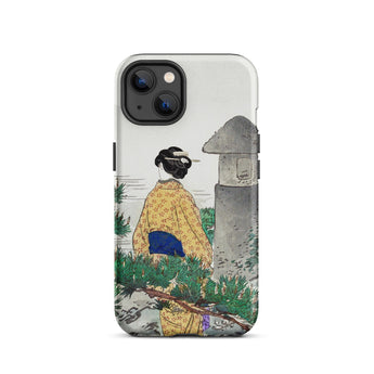 Moonlight and Pine Trees - Ogata Gekko Iphone Case, Iphone 13 Case Japanese-inspired Artwork Woman Traditional Attire