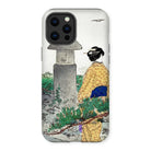 Moonlight and Pine Trees - Ogata Gekko Iphone Case, 13 Pro Max / Matte, Iphone Case Japanese Woodblock Print-style Design Woman Kimono