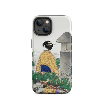 Moonlight and Pine Trees - Ogata Gekko Iphone Case, 14 / Matte, Iphone 13 Case Japanese-inspired Artwork Woman Traditional Attire