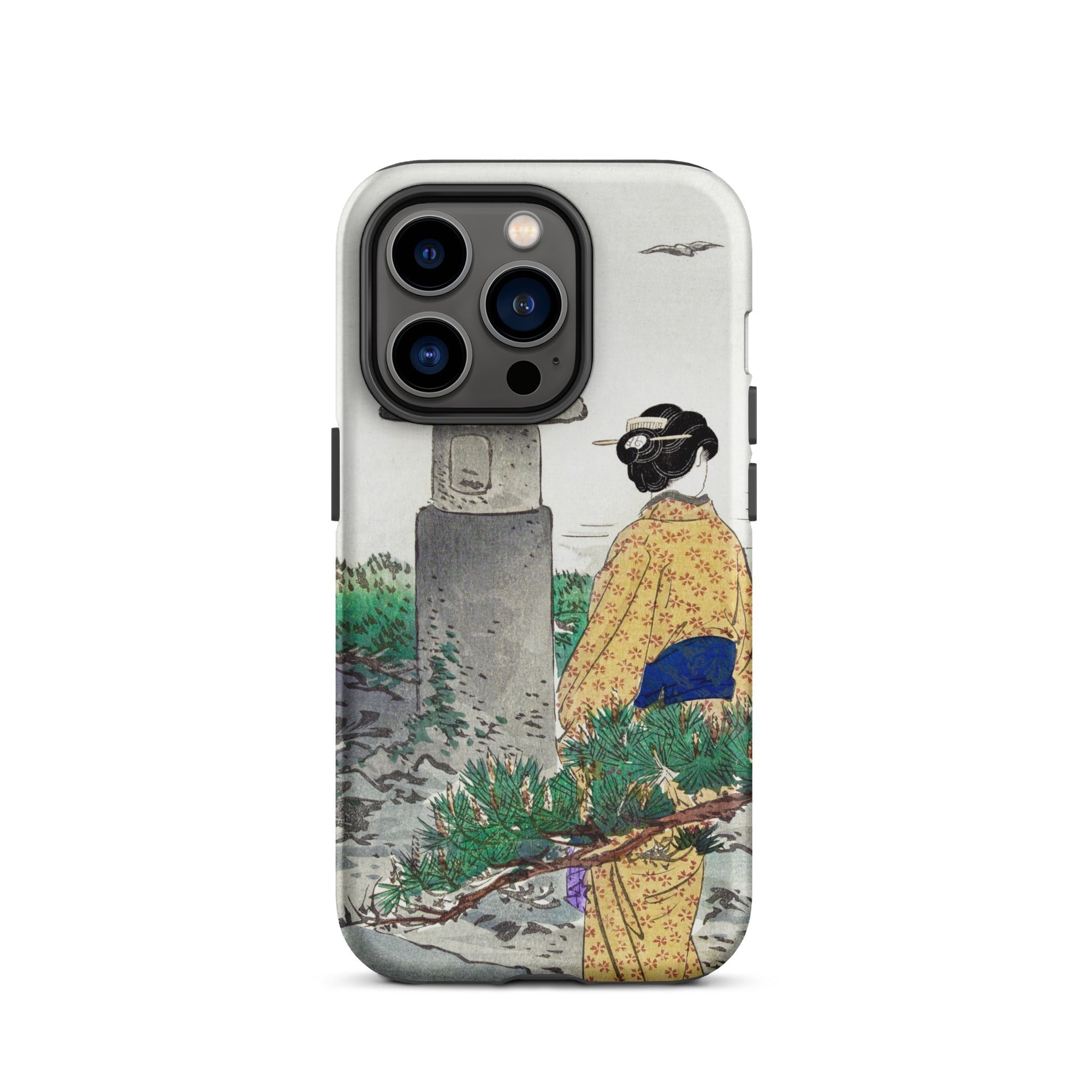 Moonlight and Pine Trees Ogata Gekko Iphone Case, 14 Pro / Matte, Japanese Art Phone Case