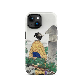 Moonlight and Pine Trees - Ogata Gekko Iphone Case 15 / Matte Iphone 12 Case Japanese-inspired Artwork Woman Traditional Attire Ogata