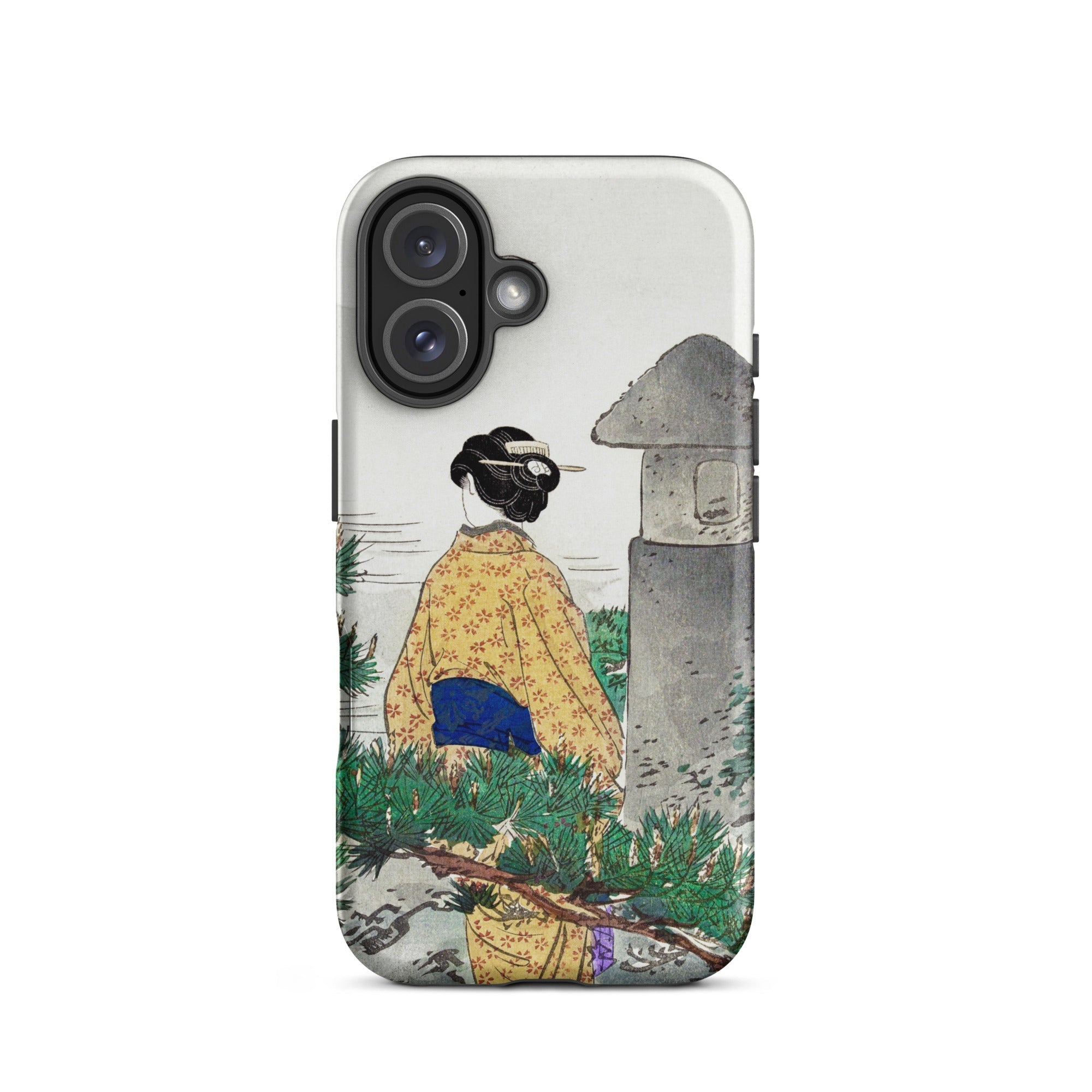 Moonlight and Pine Trees - Ogata Gekko Iphone Case, 16 / Matte, Iphone 12 Case Japanese-inspired Artwork Woman Traditional Attire