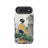 Moonlight and Pine Trees - Ogata Gekko Iphone Case 17 Air / Matte Yellow Blue Kimono Phone Case Traditional Japanese Design Ogata Gekko,