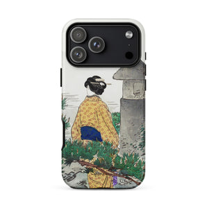 Clair de lune et pins - Étui Iphone Ogata Gekko, 17 Pro Max / Mat, Coques de téléphone portable, Toby Leon