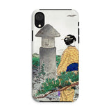 Moonlight and Pine Trees - Ogata Gekko Iphone Case, Xr / Matte, Phone Case Japanese-style Artwork Woman Kimono Stone Lantern