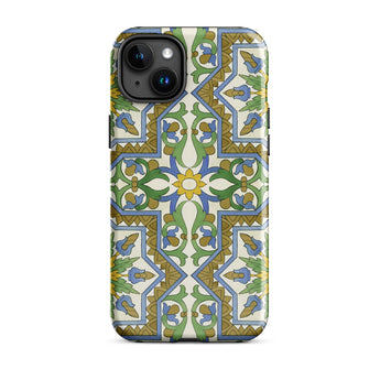 Moreish - Moorish Design Iphone Case 15 Plus / Matte Patterned Smartphone Vibrant Geometry, Dances, Mediterranean Mystique Mobile Phone
