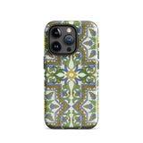 Moreish - Moorish Design Iphone Case 15 Pro / Matte Floral-patterned Phone Case Vibrant Moorish Geometry, Geometry Dances, Mediterranean