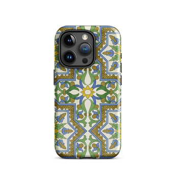 Moreish - Moorish Design Iphone Case 15 Pro / Matte Floral-patterned Phone Case Vibrant Moorish Geometry, Geometry Dances, Mediterranean