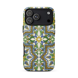 Moreish - Moorish Design Iphone Case 17 Pro Max / Matte Green Gold Patterned Phone Floral Made Vibrant Geometry, Dances, Mediterranean