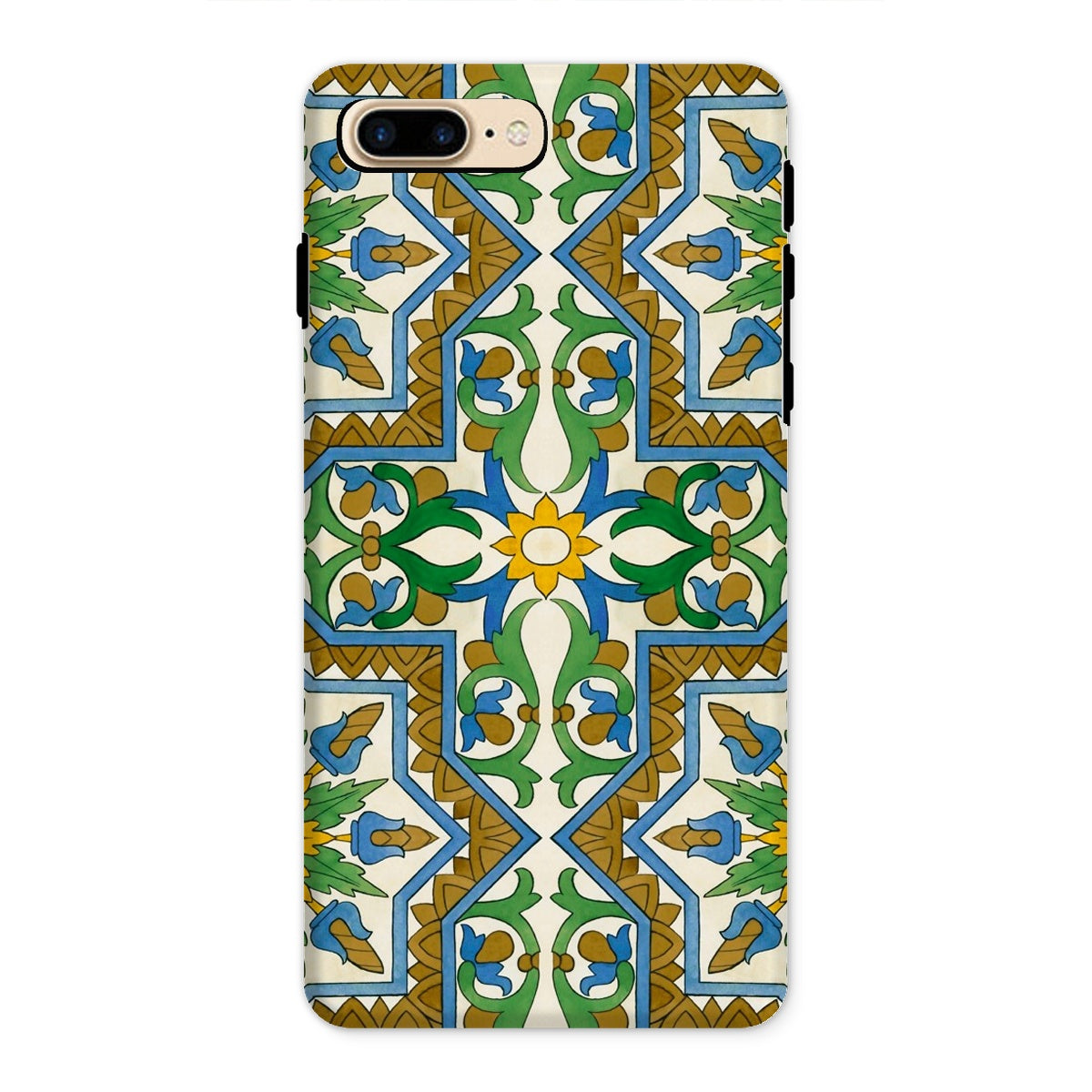 Moreish Moorish Design Iphone Case, 8 Plus / Matte, Decorative Phone Case Intricate Moorish Inspired Tile Pattern Green