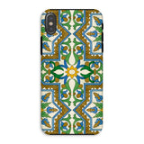Moreish - Moorish Design Iphone Case, Xs / Matte, Decorative Phone Case Intricate Moorish-inspired Tile Pattern Green