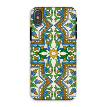 Moreish - Moorish Design Iphone Case, Xs / Matte, Decorative Phone Case Intricate Moorish-inspired Tile Pattern Green