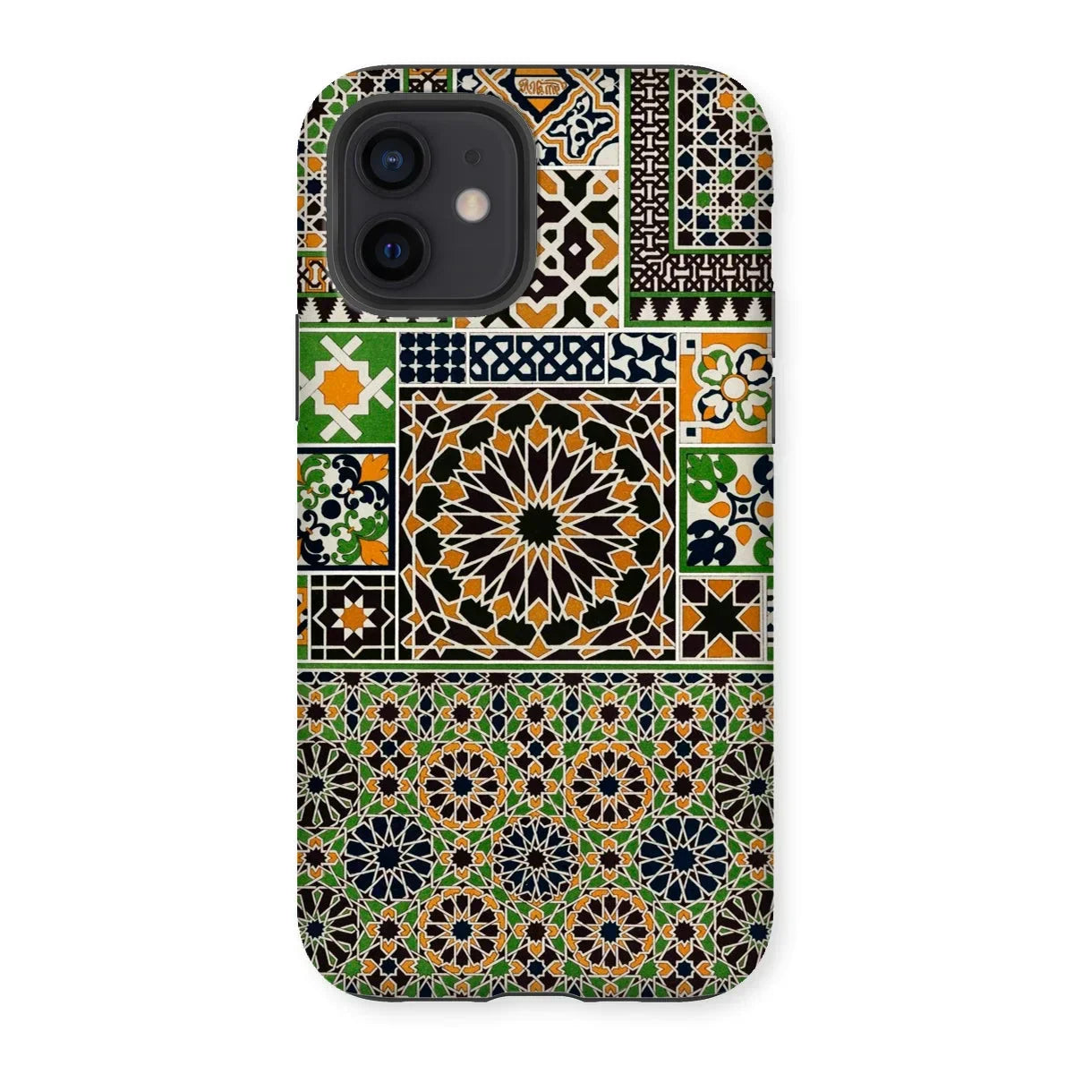 Moresque - Auguste Racinet Moorish Pattern Iphone Case, 12 / Matte, Phone Case Colorful Islamic Geometric Patterns Mosaic Designs