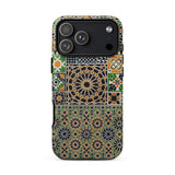 Moresque - Auguste Racinet Moorish Pattern Phone Case Iphone 17 Pro Max / Matte Green Black Mosaic Tile Iphone Case Intricate Geometric