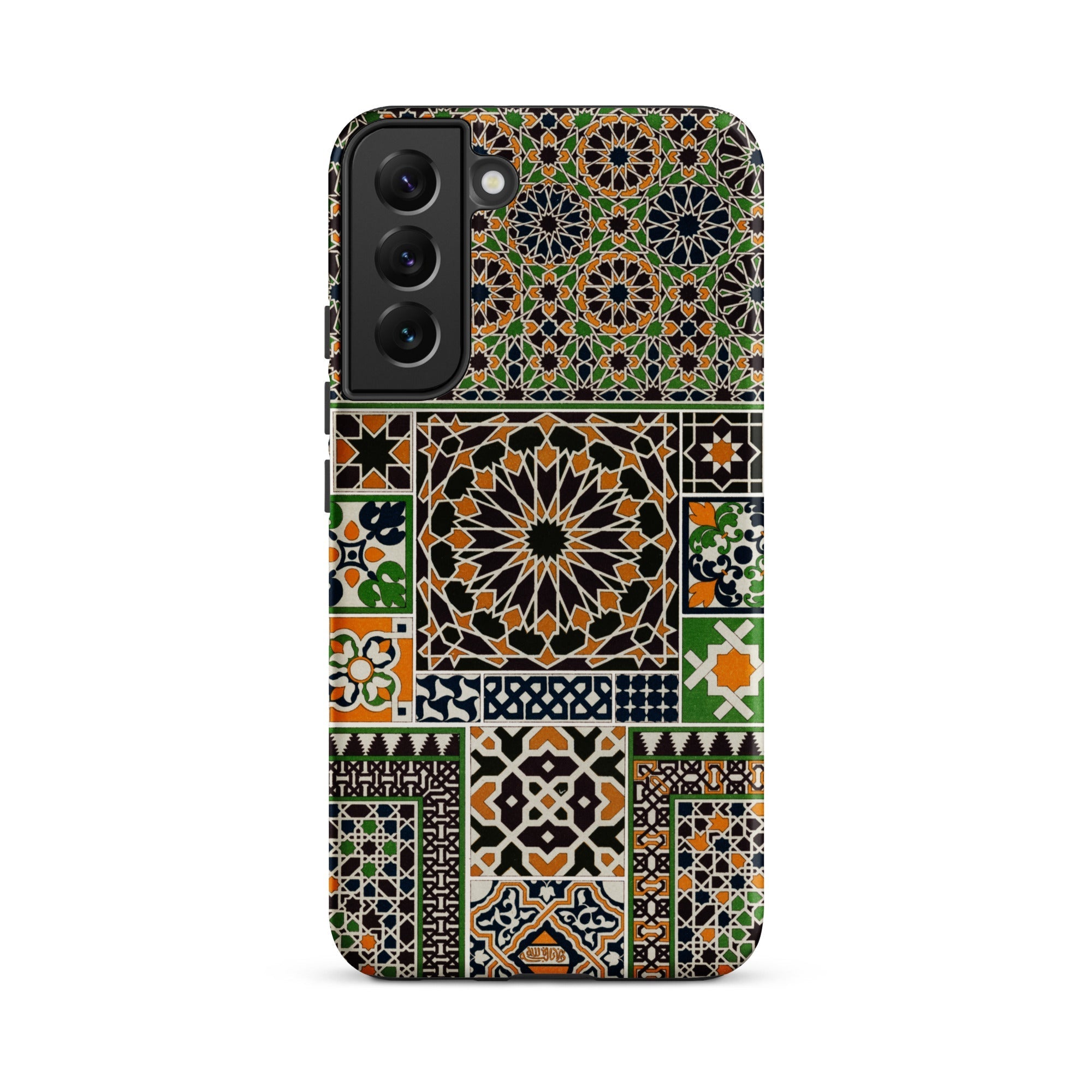 Moresque Auguste Racinet Moorish Pattern Samsung Case, Galaxy S22 Plus / Matte, Smartphone Case Complex Mosaic Pattern Geometric Islamic Art