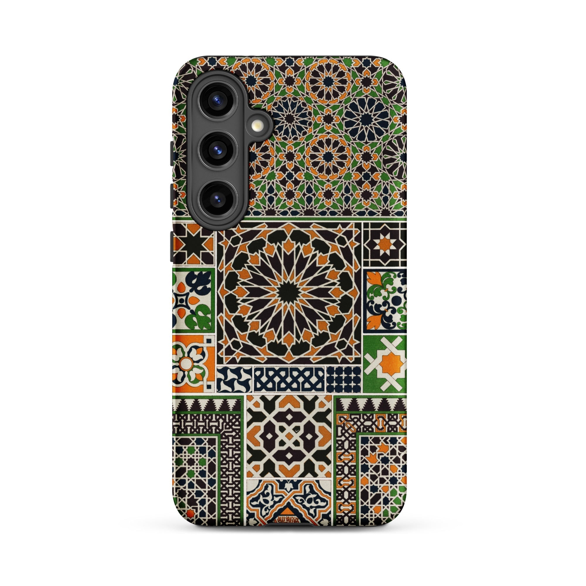 Moresque Auguste Racinet Moorish Pattern Samsung Case, Galaxy S24 Plus / Matte, Smartphone Case Complex Geometric Mosaic Pattern Shades