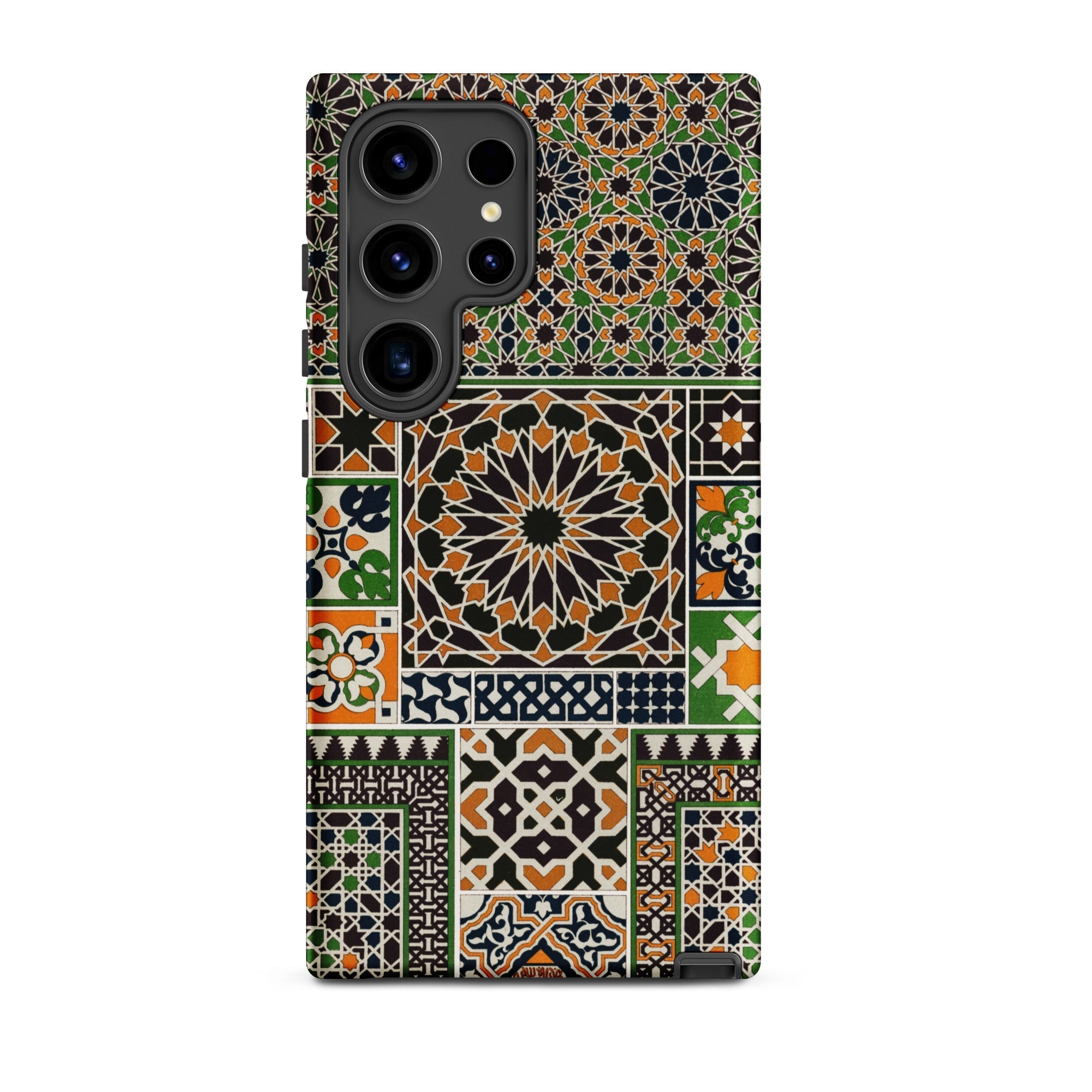 Moresque Auguste Racinet Moorish Pattern Samsung Case, Galaxy S24 Ultra / Matte, Phone Case Black Camera Module Multicolored Intricate