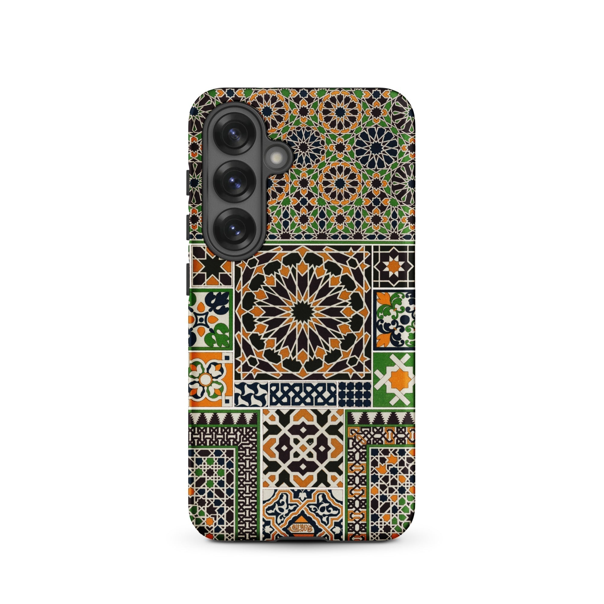Moresque Auguste Racinet Moorish Pattern Samsung Case, Galaxy S25 / Matte, Smartphone Case Multi Patterned Design Islamic Geometric Tiles