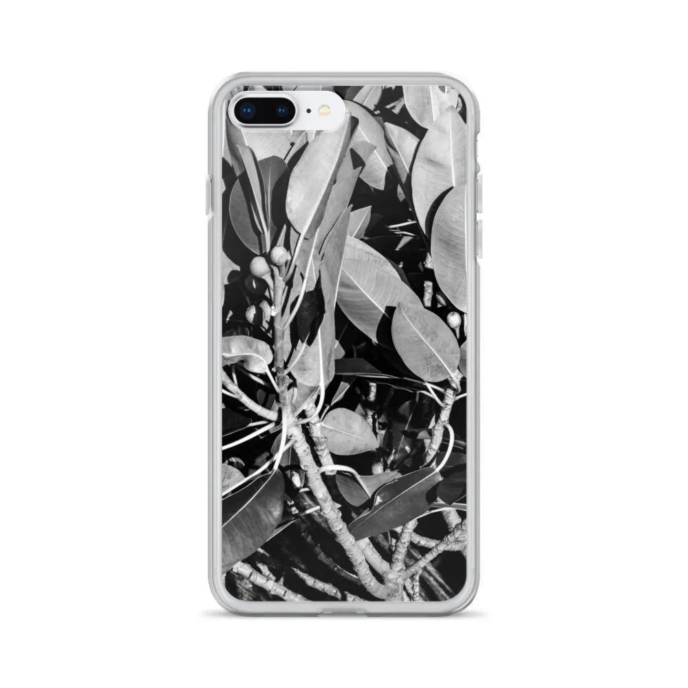 Moreton Bay Fig Botanical Art Iphone Case - Black And White - Iphone 7 Plus/8 Plus - Mobile Phone Cases - Aesthetic Art