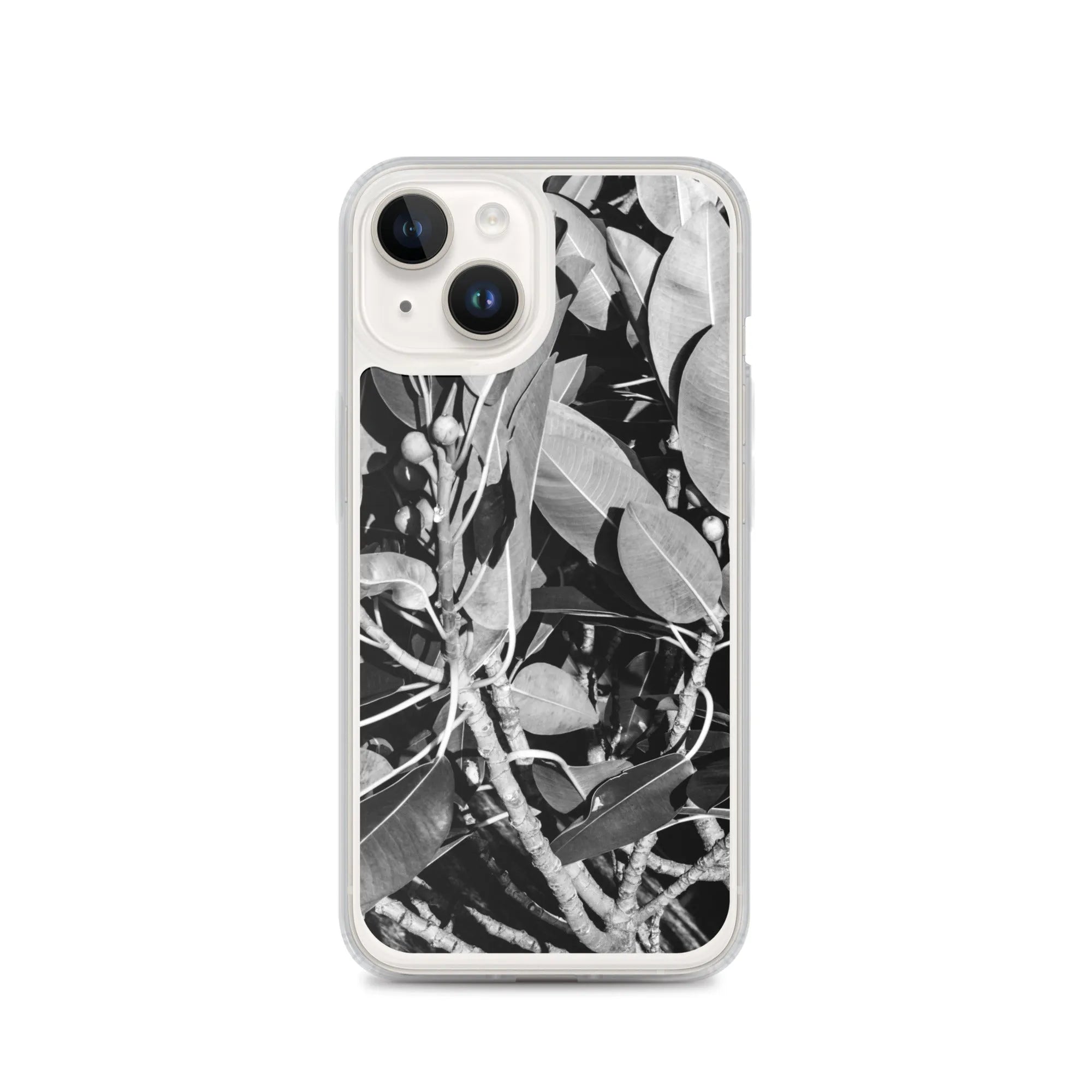 Moreton Bay Fig Botanical Art Iphone Case - Black And White - Iphone 14 - Mobile Phone Cases - Aesthetic Art