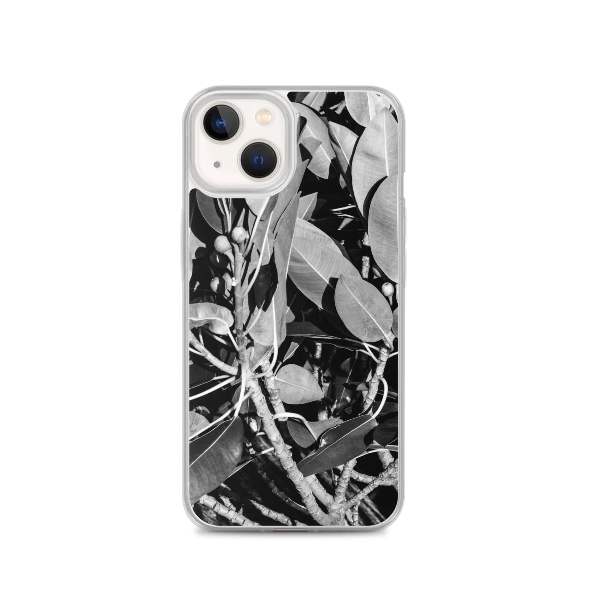 Moreton Bay Fig Botanical Art Iphone Case - Black And White - Iphone 13 - Mobile Phone Cases - Aesthetic Art