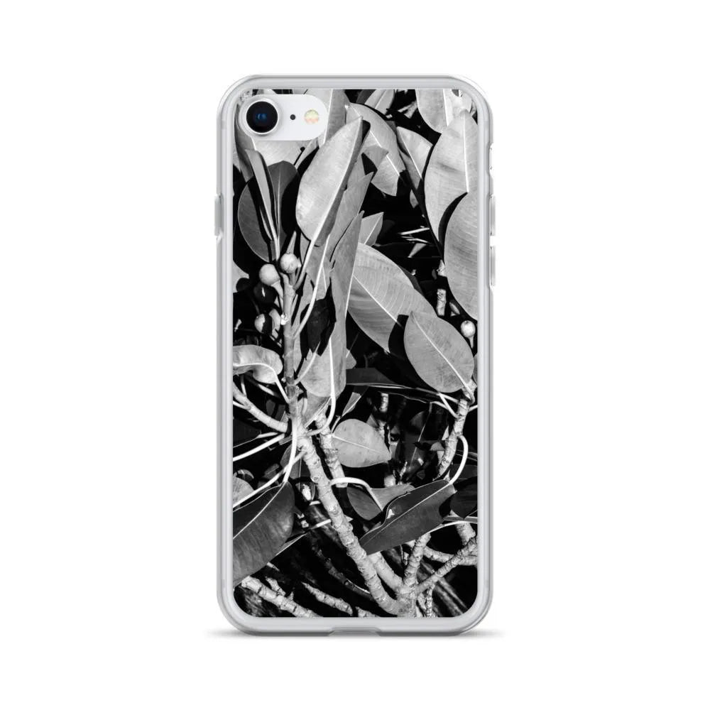 Moreton Bay Fig Botanical Art Iphone Case - Black And White - Iphone 7/8 - Mobile Phone Cases - Aesthetic Art