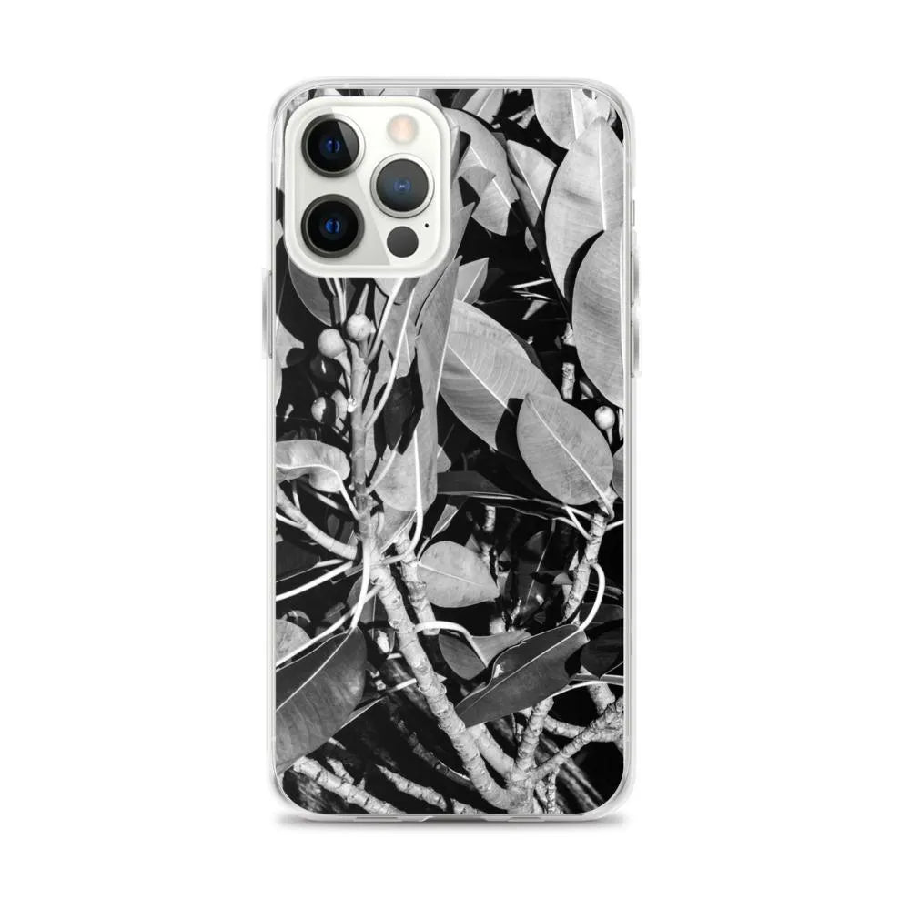 Moreton Bay Fig Botanical Art Iphone Case - Black And White - Iphone 12 Pro Max - Mobile Phone Cases - Aesthetic Art