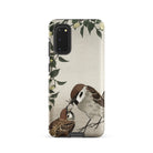 Mother Feeding Chick Ohara Koson Samsung Case, Galaxy S20 / Matte, Smartphone Case Illustration Two Sparrows Leafy Vine