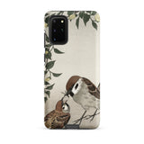 Mother Feeding Chick - Ohara Koson Samsung Case, Galaxy S20 Plus / Matte, Smartphone Case Artistic Depiction Two Sparrows Botanical Elements