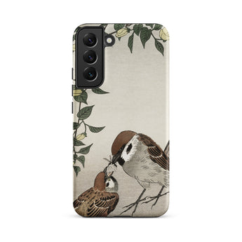Mother Feeding Chick - Ohara Koson Samsung Case, Galaxy S22 Plus / Matte, Phone Case Bird Chick Illustration