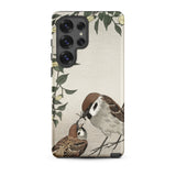 Mother Feeding Her Chicks - Ohara Koson Japanese Bird Phone Case, Samsung Galaxy S25 Ultra / Matte, Mobile Cases, Toby Leon