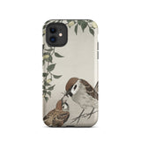 Mother Feeding Her Chicks - Ohara Koson Japanese Bird Phone Case Iphone 11 / Matte Bird-themed Phone Case Ohara Koson Breathes, Japanese