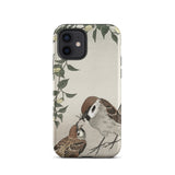 Mother Feeding Her Chicks - Ohara Koson Japanese Bird Phone Case Iphone 12 / Matte Bird-themed Phone Case Ohara Koson Breathes, Japanese