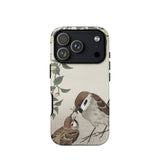 Mother Feeding Her Chicks - Ohara Koson Japanese Bird Phone Case Iphone 17 Pro / Matte Iphone 13 Pro Max Case Bird Design Black Ohara Koson