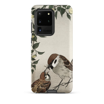 Mother Feeding Her Chicks - Ohara Koson Japanese Bird Phone Case Samsung Galaxy S20 Ultra / Matte Phone Case Delicate Illustration Two