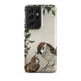 Mother Feeding Her Chicks - Ohara Koson Japanese Bird Phone Case Samsung Galaxy S21 Ultra / Matte Phone Case Delicate Illustration Two
