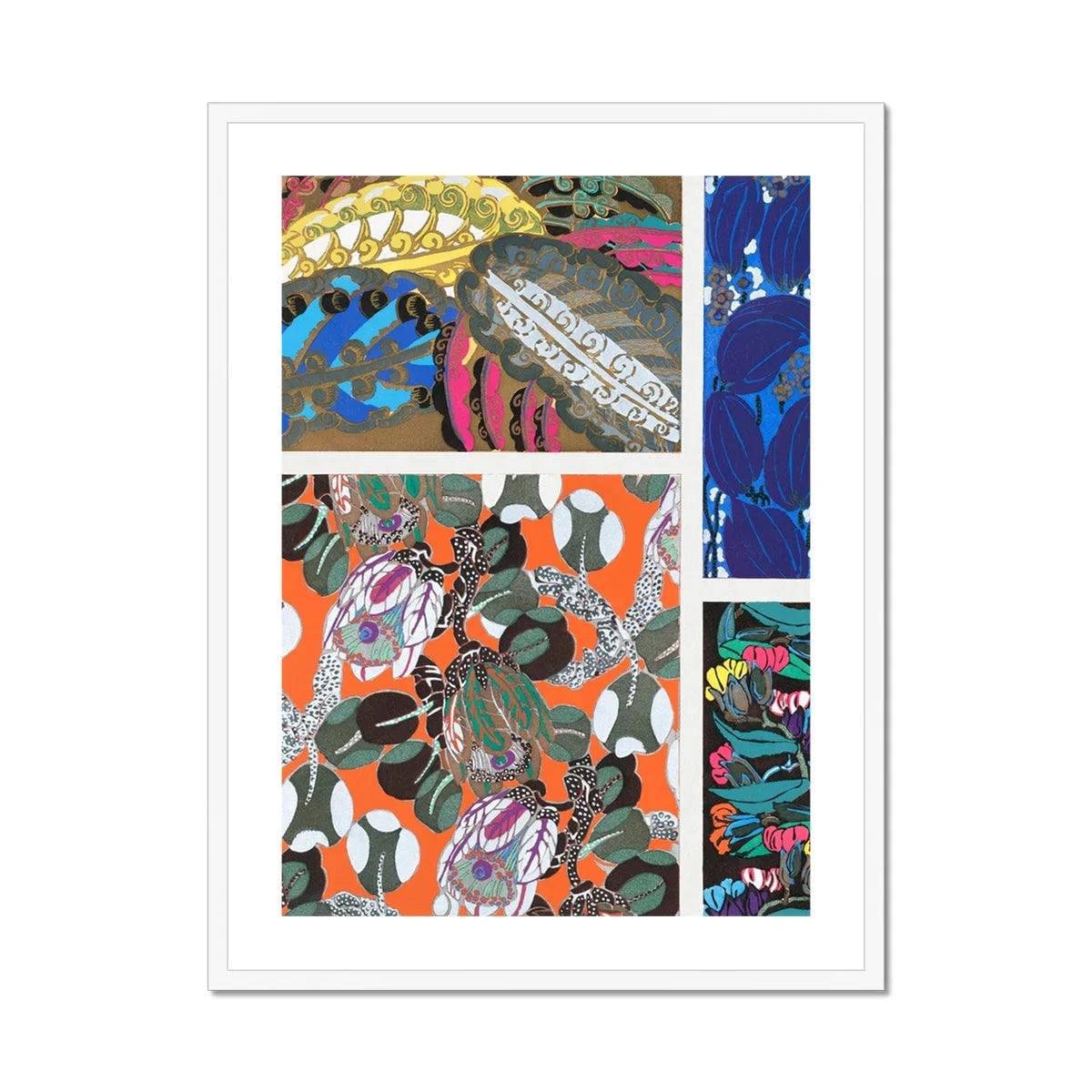 Motifs En Vingt Planches Edouard Benedictus Art Print, Abstract Artwork Colorful Camouflage Patterns Decorative Elements Collage Like