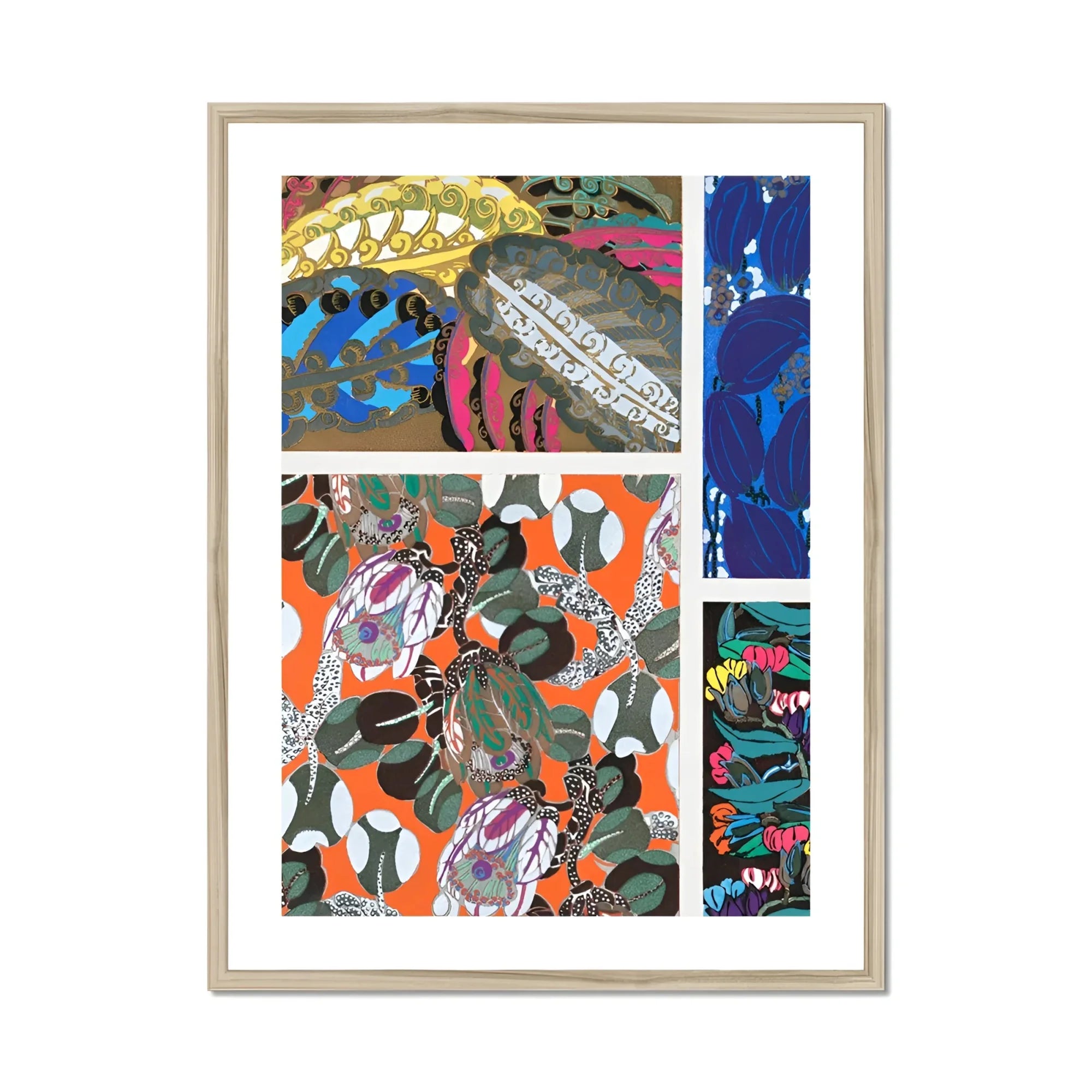 Motifs En Vingt Planches - Edouard Benedictus Art Print, Abstract Artwork Vibrant Colors Organic Shapes Collage-like Composition