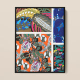 Motifs En Vingt Planches - Edouard Benedictus Art Print / Canvas, 12x16’’ / 31x41cm / Black Frame, Posters Prints & Visual Artwork, Toby