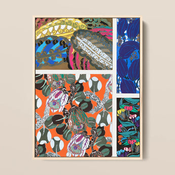 Motifs En Vingt Planches - Edouard Benedictus Art Print / Canvas Framed Collage Art Print Vibrant Stylized Botanical Abstract Edouard