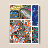 Motifs En Vingt Planches - Edouard Benedictus Art Print / Canvas Framed Collage Art Print Vibrant Stylized Botanical Ornamental Edouard