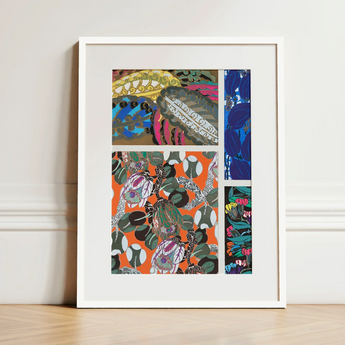 Motifs En Vingt Planches - Edouard Benedictus Art Print / Canvas Vibrant Multi-panel Artwork Bold Floral Abstract Patterns Collage Edouard