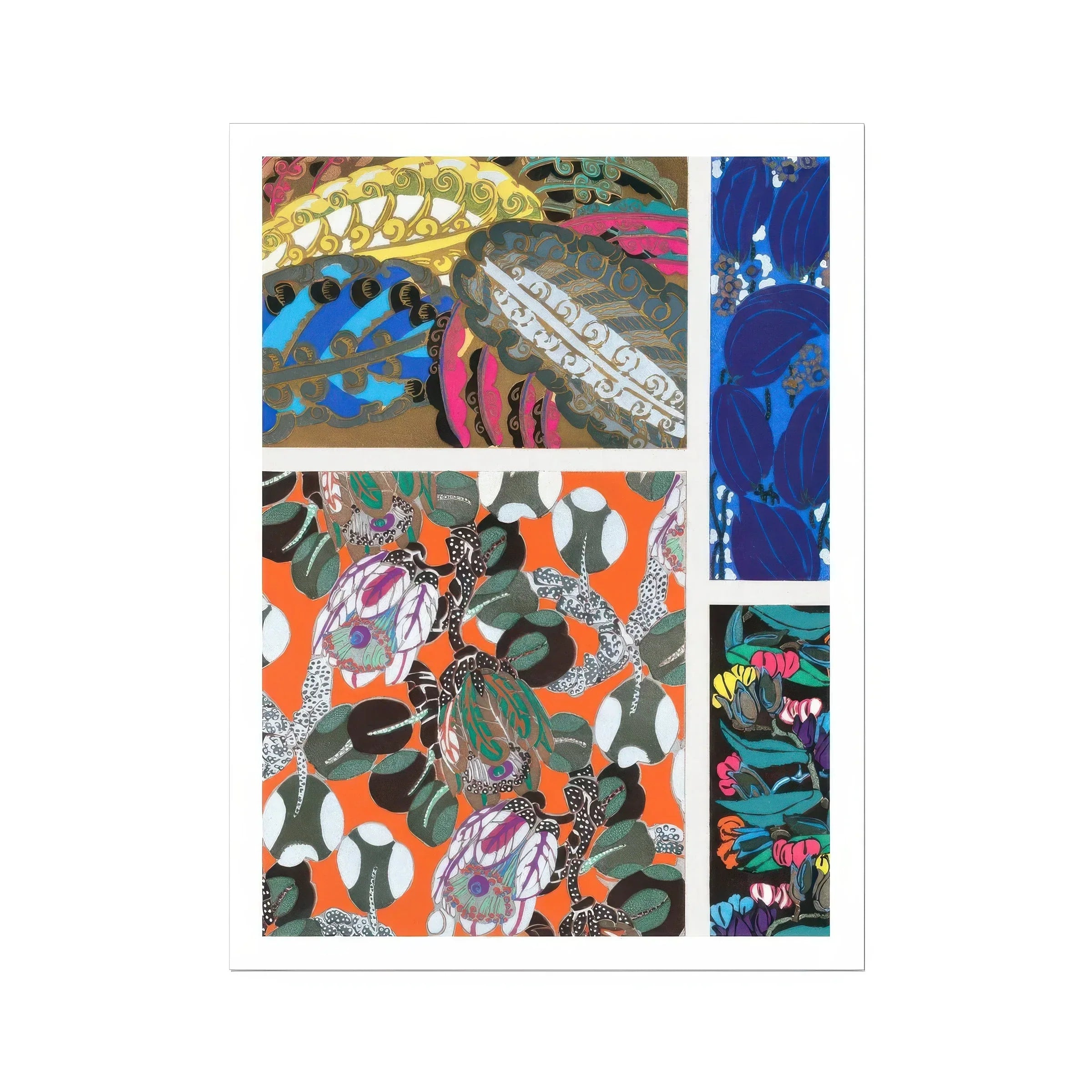 Motifs En Vingt Planches - Edouard Benedictus Art Print, Colorful Abstract Textile Pattern Design Floral Organic Shapes