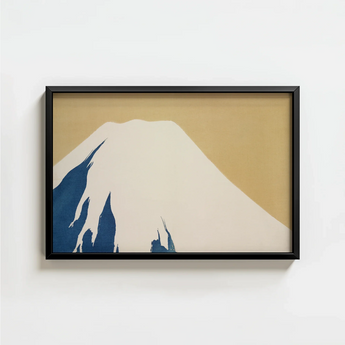 Black-framed Minimalist Artwork Mount Fuji Stylized Blue Cream Kamisaka Sekka’s Audacious, Japan’s Iconic Peak, Sekka Rimpa