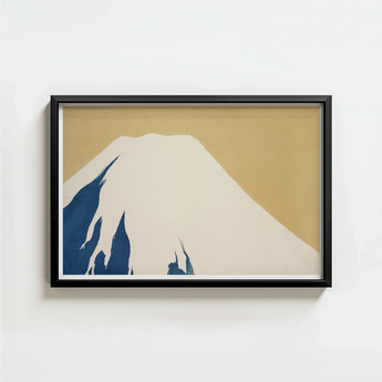 Black-framed Minimalist Art Print Mount Fuji Stylized Blue Kamisaka Sekka’s Audacious, Japan’s Iconic Peak, Sekka Rimpa