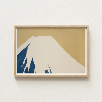 Minimalist Framed Artwork Mount Fuji Stylized Design Cream Kamisaka Sekka’s Audacious, Japan’s Iconic Peak, Sekka Rimpa