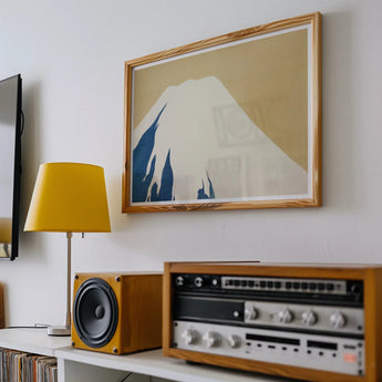 Mount Fuji - Kamisaka Sekka Rimpa Style Art Print / Canvas Framed Minimalist Artwork Snow-capped Mountain Blue White Tones Kamisaka Sekka’s