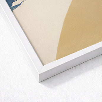 Mount Fuji - Kamisaka Sekka Rimpa Style Art Print / Canvas White Framed Abstract Beige Gold Geometric Shapes Sekka’s Audacious, Japan’s