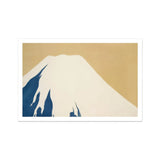 Mount Fuji - Kamisaka Sekka Rimpa Style Art Print, Snow-capped Mountain Peak Blue Beige Backdrop